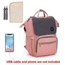 Image of Mommy Handbag Baby Diaper Nappy Bag 15 Pockets Diaper Pad USB Outlet 20L 070 UK