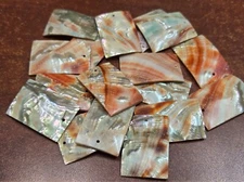 100 PCS RECTANGLE RED ABALONE SHELL BLANK CHARM PENDANTS 1 1/2"