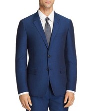 NEW THEORY ROYAL NAVY WOOL TAILORED LINEN GANSEVOORT BLAZER JACKET SIZE 40S