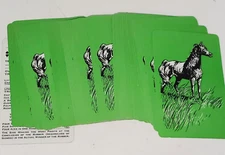 The US Playing Card Co. Vintage Green With Horse In A Field NWOB New Without Box