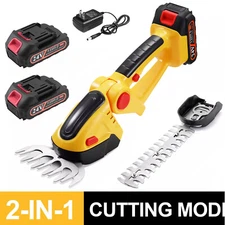 Cordless Electric Mini Hedge Trimmer 2 in 1 Brush Grass Cutter Shears for Garden