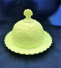 EAPG croesus pattern custard glass covered butter dish domed lid