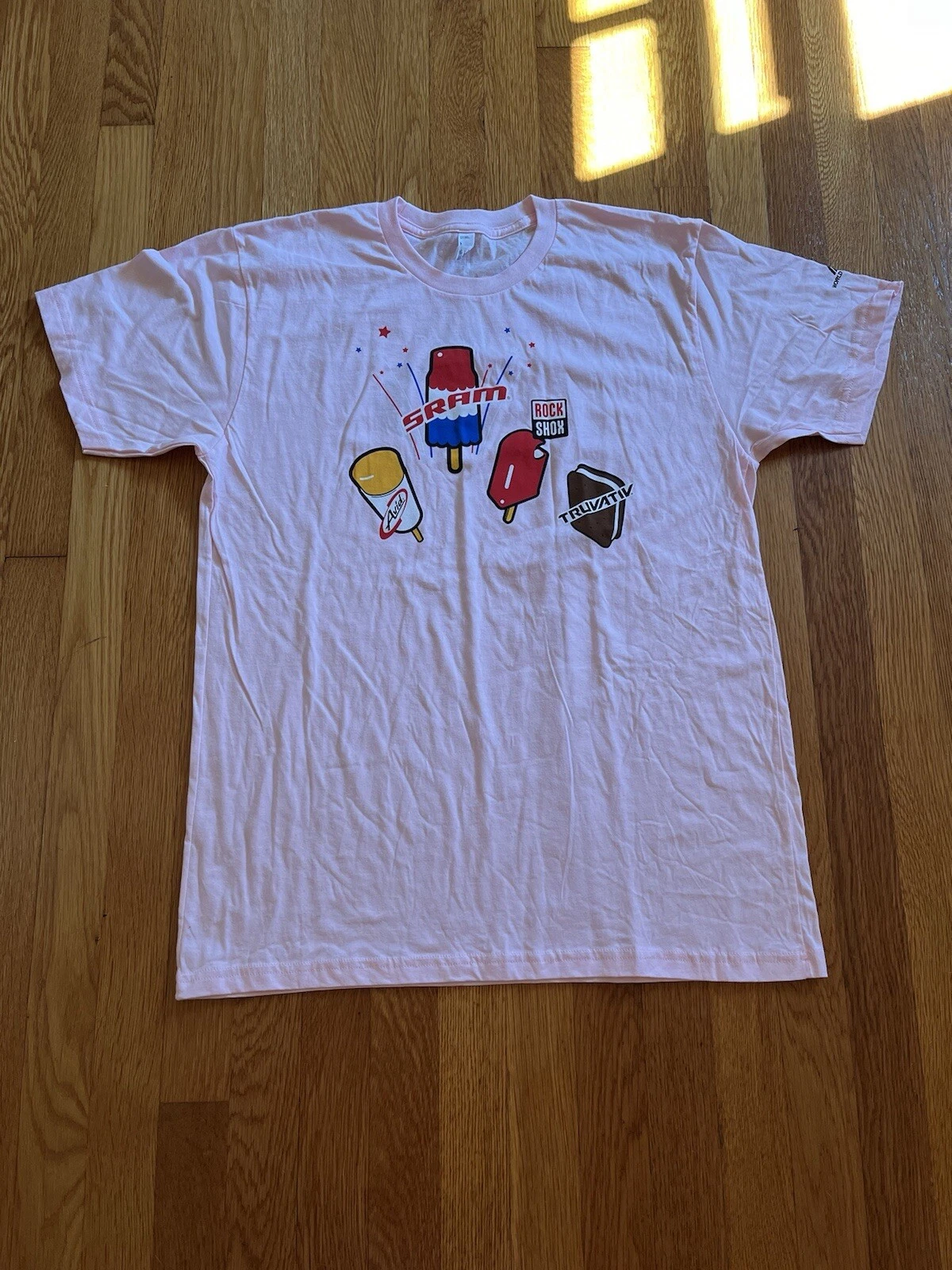 Next Level World Bicycle Relief Ice Cream themed Summer Graphic T shirt L