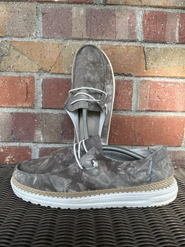 Heydude Wendy Batik grau Damengröße 9 Schuh Mokassins Turnschuhe Slipper bequem