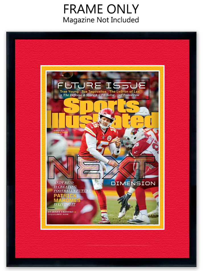Sports Illustrated Magazine Frame With Kansas City Cheifs Colors Double