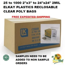 Clear Reclosable Zip Seal Lock Top 2-Mil 2 Mil Plastic Poly Jewelry Bags