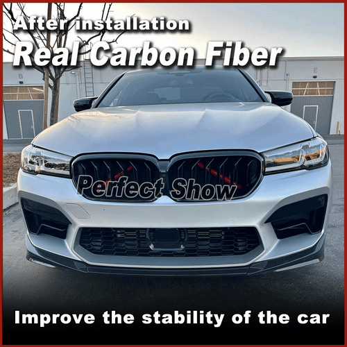 Fit For BMW 5Series F90 M5 Sedan 2021 Real Carbon Fiber Front Bumper Lip Spoiler - Picture 2 of 13