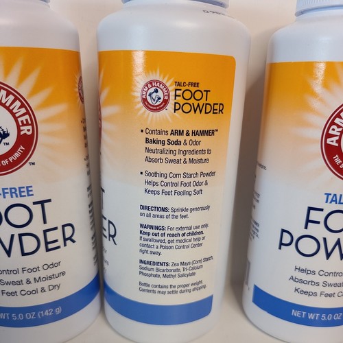 Arm & Hammer Foot Powder Talc-Free Control Foot Odor Abosrb Sweat Keep Cool Dry - Picture 2 of 3