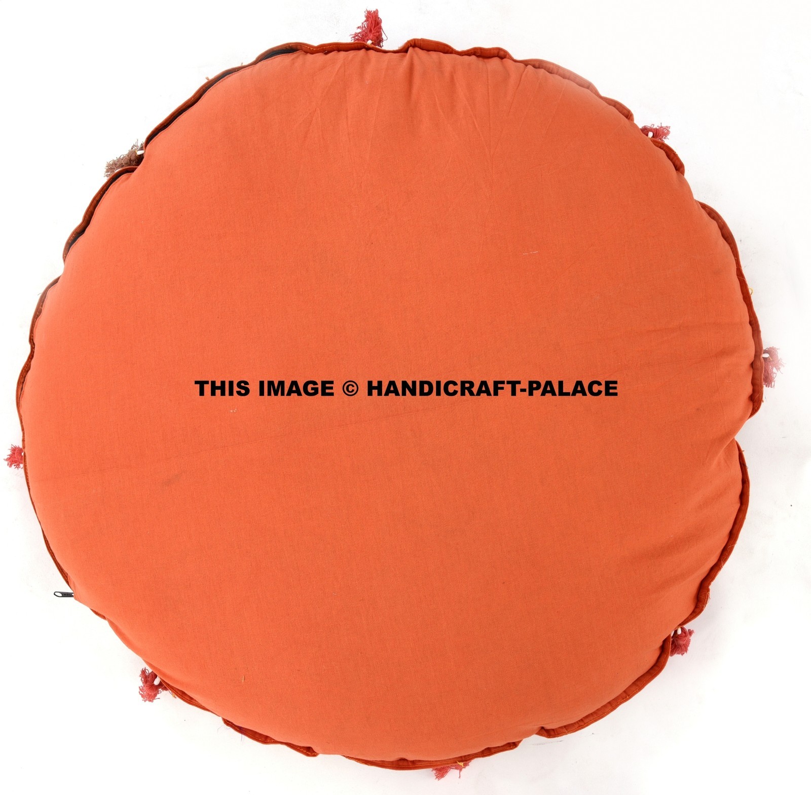 32'' Large Orange Round Cushion Cover Floor Pillow Seating Throw Indian