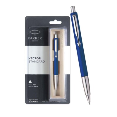 Parker Vector Standard Chrome Trim Ball Pen | Blue Body Color