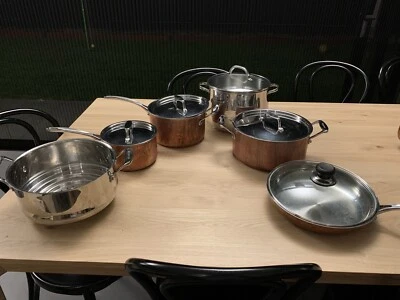 Price Reduced Copper Base Saucepan Set Plus Additional Raco