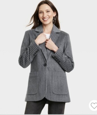 NWT Women's Relaxed Fit Wool- Like Blazer  - Universal Thread Gray Size M Or  XL