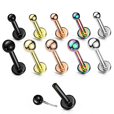 2pcs. 14G 3mm Ball Anodized Surgical Steel Labret Monroe Tragus Piercing