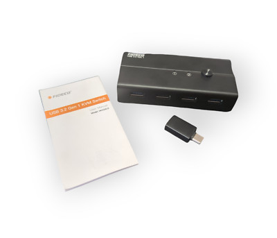 FIDECO USB 3.2 Gen 1 KVM Switch Selector USB Switch Hub for 2 Computers