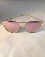 Sunglasses, over size, pink mirror cat eye,  7728 