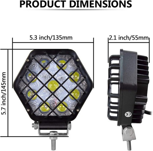 27W LED Light Pod Reticular LED Fog Lights Cree Flood Beam Offroad 12V - Picture 2 of 10