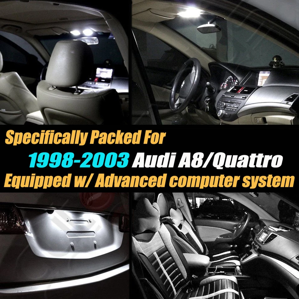 Комплект из 14 безошибочных белых светодиодных ламп для салона CANbus для Audi A8/Quattro 1998-03 годов выпуска  - Изображение 2 из 4