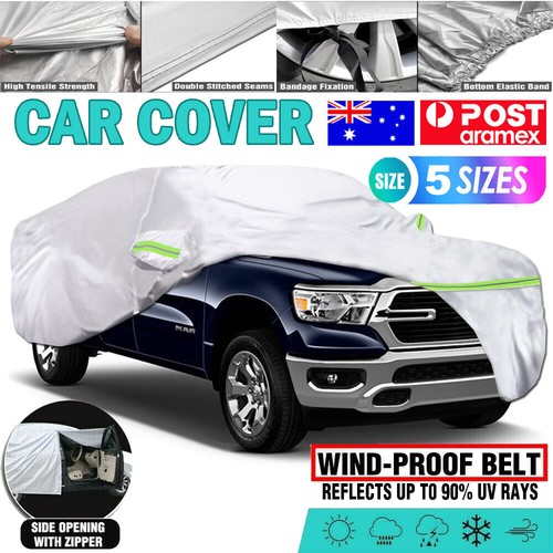 Full Size Car Cover Waterproof 5 Layer Aluminum Large Rain UV Dust Resistant eBay