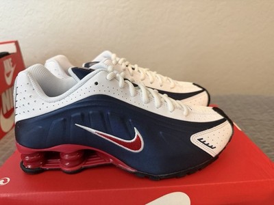 Nike Shox Athletic Sneaker US 6Y  /  7.5 women s White/Blue/Red CW2626-400