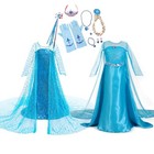 Kinder Mädchen Prinzessin Elsa Kleid 8pcs Zubehör Karneval Kostüme Party Cosplay