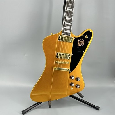 US Warehouse Custom Firebird Style Electric Guitar m Metallic Gold Finish