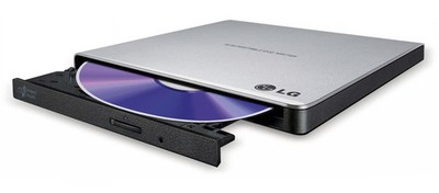 LG Slim DVD-Brenner LG GP57ES40, 24x, USB, portable, schwarz