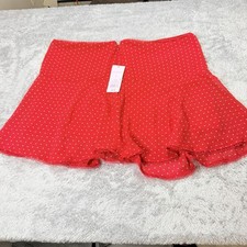 Wild Fable High Rise Polka Dot Lace Skort Large Red/White Woven Zip Light 215