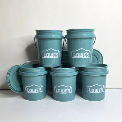#ad Lowe#x27;s TEAL Mini Bucket With Lid 0.42 Quart BPA Free With Lid Set of 5 NEW $22.49