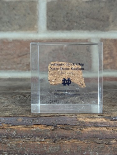 Authentic Brick Chip Notre Dame Stadium Built 1930 Removed During 1996-1997 Exp.
