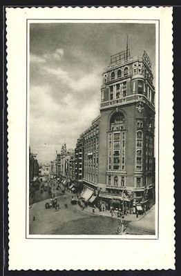 Madrid, Palacio de la Prensa y Avenida de Jose Antonio, Ansichtskarte 