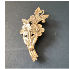 925 silver Flower Brooch Pin, Floral Design, 3 Inch