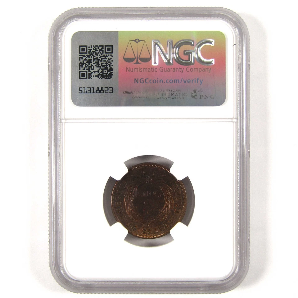 1872 Two Cent Piece Uncirculated Details NGC 2c Coin SKU:CPC6381 - Image 2 of 4