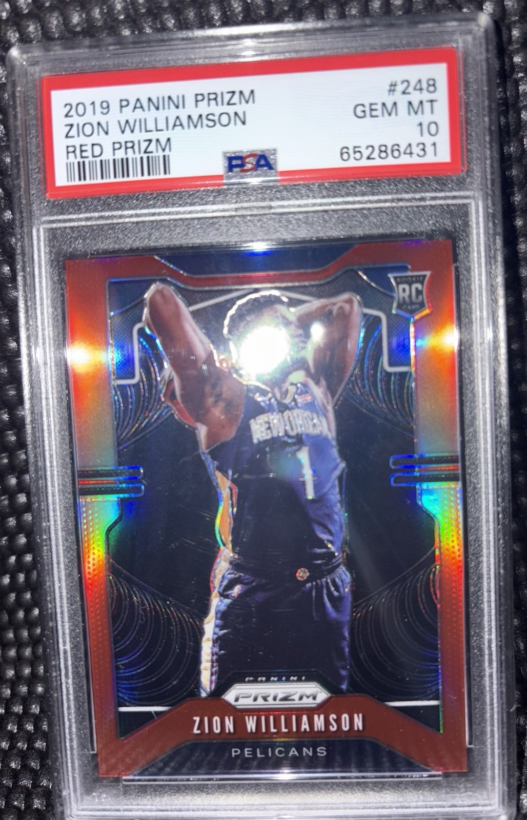 2019-20 Panini Prizm Zion Williamson RC RED Prizm /299 #248 PSA 10