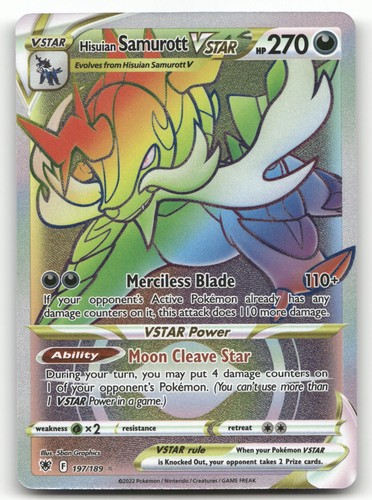 Hisuian Samurott VSTAR (Secret) #197/189 (Holo) NM: Astral Radiance Pokemon