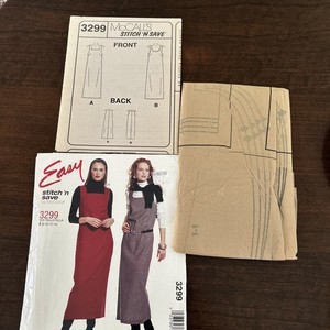 mccalls easy stitch n save patterns#3299Misses/Missespetite8-10-12-14