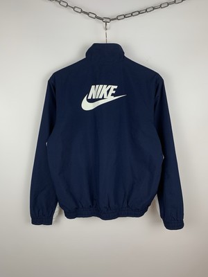 Vintage Nike Retro Track Jacket Full Zip Men s Size S Blue 90 s Swoosh Logo