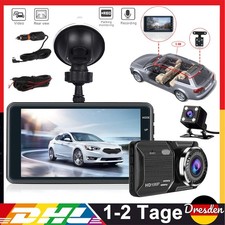 4" Dashcam Auto Kamera 1080P Vorne Hinten Dash Cam Nachtsicht Daschcam DHL