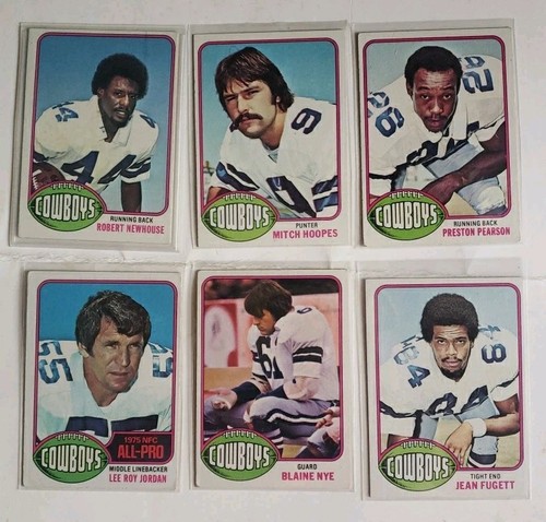 Vtg. 1976 Topps Football Cards Cowboys Lot(6)