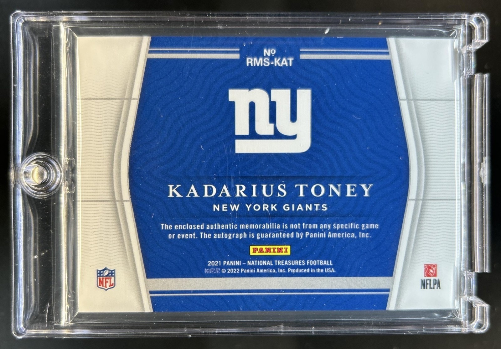 2021 National Treasures Kadarius Toney Rookie Material RPS Patch Auto RC #/99 view 2