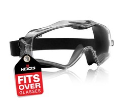 NoCry Safety Goggles Over Glasses. Anti Fog and Scratch Resistant Clear Coati...