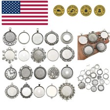 20pcs 25mm Antique Silver Bezel Pendant Trays for Elegant DIY Jewelry Making