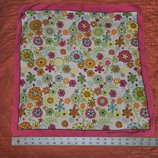 Vintage Color Fast Bandana, 1960 Floral Hippie Design