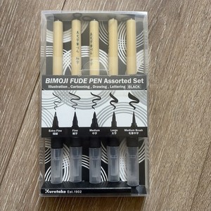 Bimoji Brush Pen Value Set of 5 Extra Fine Medium Broad XT/5VAZJ Art