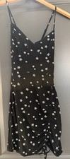 LA Hearts Womens Ditsy Floral Spagetti Strap Flowy Sundress Mini Black White XS