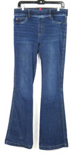 SPANX Pull On Medium Wash High Rise Stretch Flare Denim Jeans Women's Large