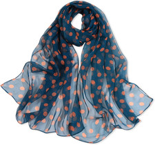 Women Soft Floral Print Shawl Chiffon Sheer Scarf