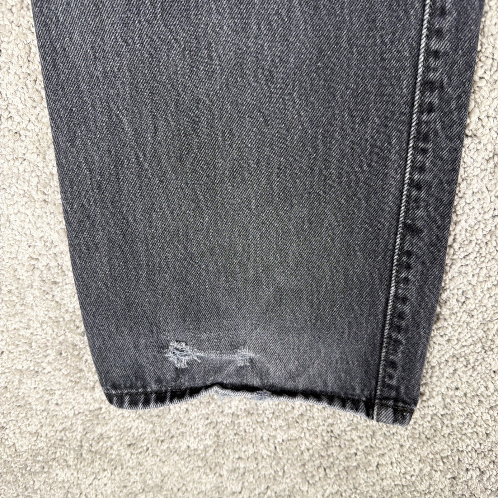 Levis 501 Jeans Men 35x34 (Fit 32x32) STF Black Raw Denim Straight Leg Faded Y2K thumbnail 13