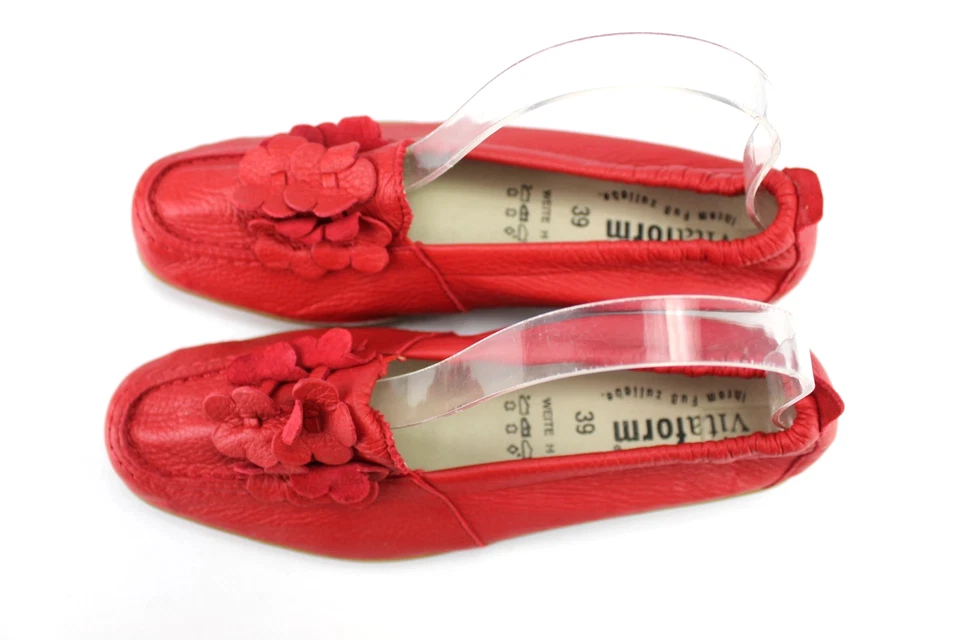 Vitaform Gr.39 Damen Komfort Ballerinas Slipper Loafers Leder Rot  WIE NEU P 125 - Bild 4 von 4
