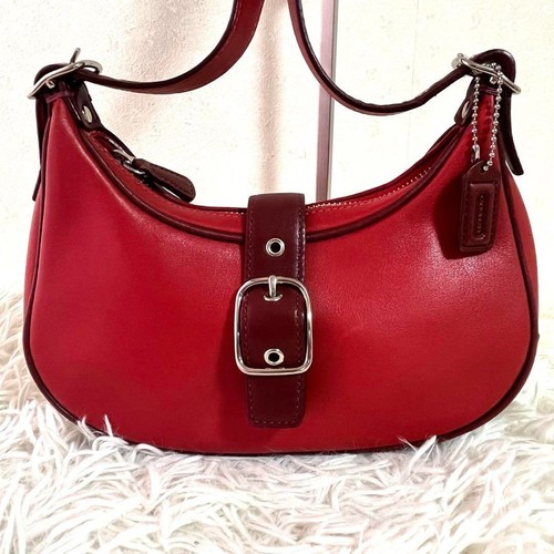 Coach Vintage Schultertasche Handtasche Soho 9559 rot Leder Y2K Schnalle Hobo Handtasche - Bild 7 von 16