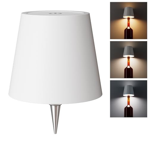 Metal Wireless Bottle Lamp, Wireless Bottle Lamp Shade with 3 Color White - 第 1/6 張圖片